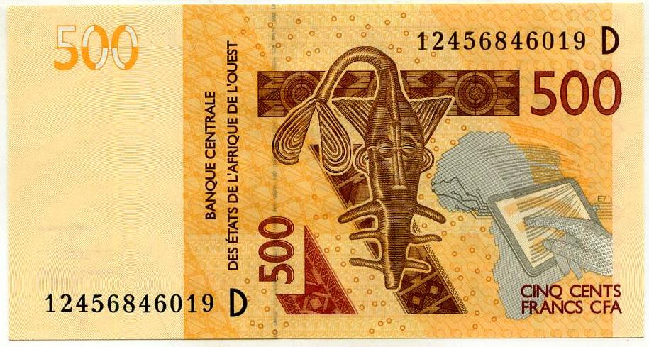 500 франків 2012 рік Західна Африка