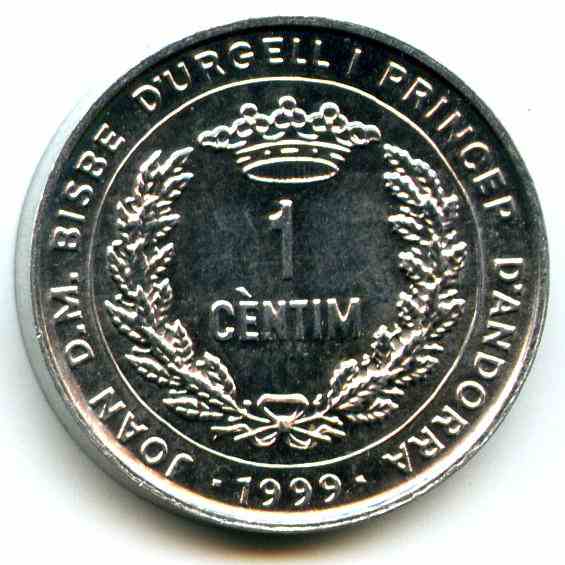 1 сантим 1999 рік Андорра