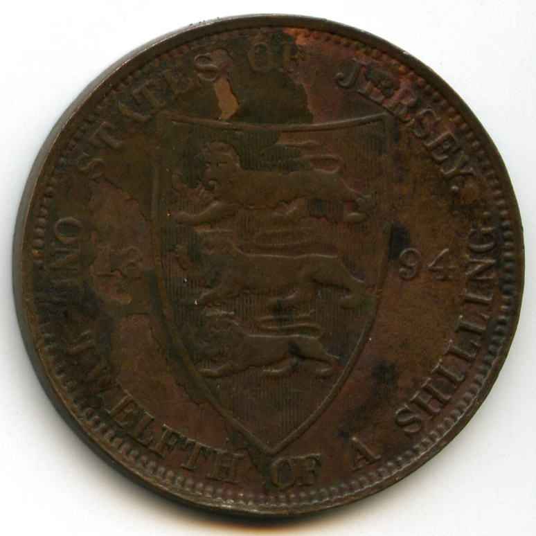1/12 шилінга 1894 рік Острів Джерсі