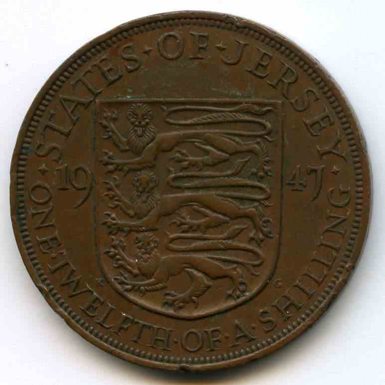 1/12 шилінга 1947 рік Острів Джерсі