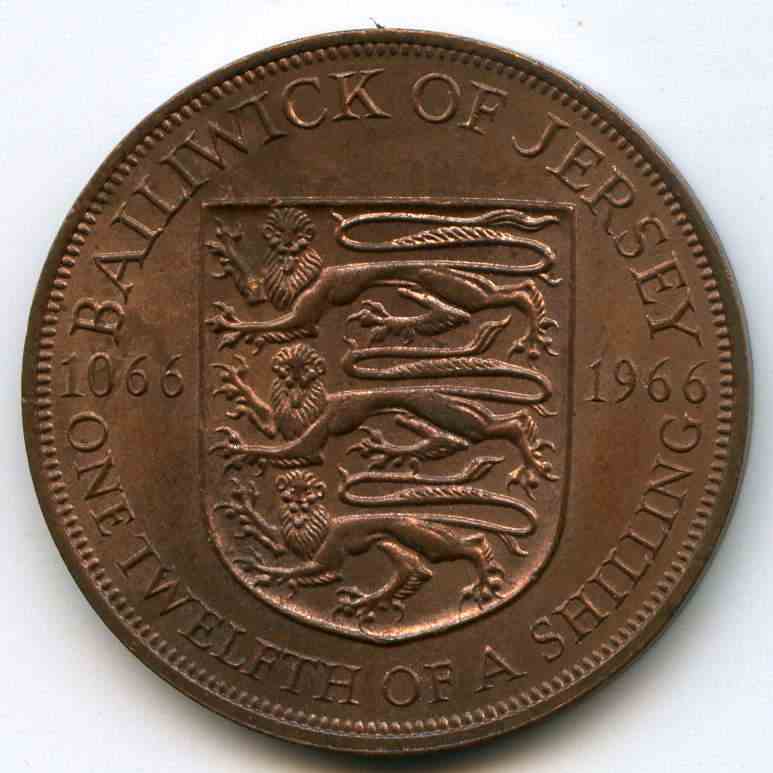 1/12 шилінга 1966 рік Острів Джерсі
