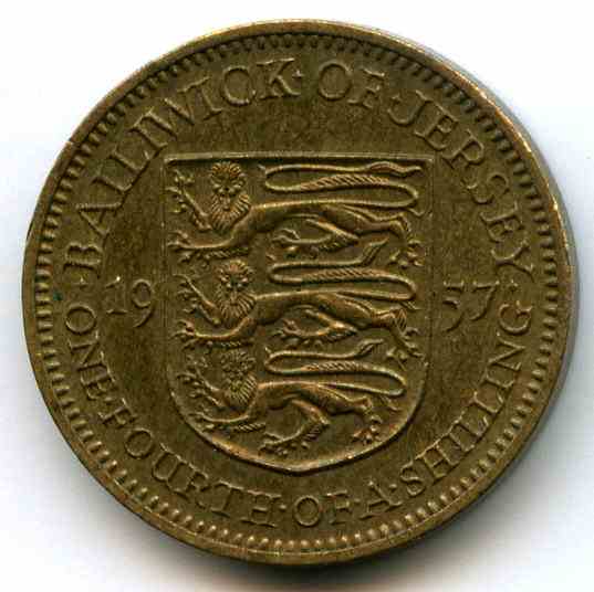 1/4 шилінга 1957 рік Острів Джерсі
