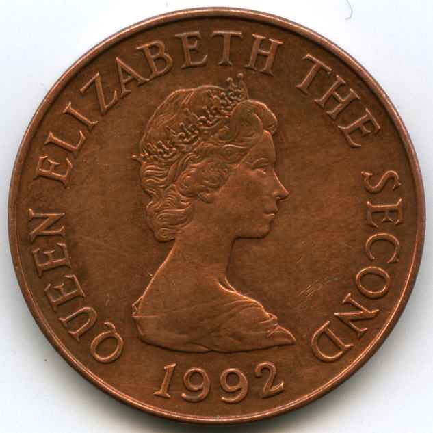 2 пенса 1992 рік Острів Джерсі